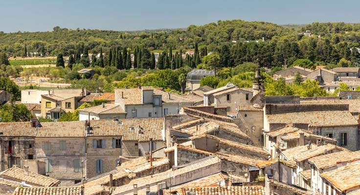 Point de vue sur la ville de Sommières dans le Gard